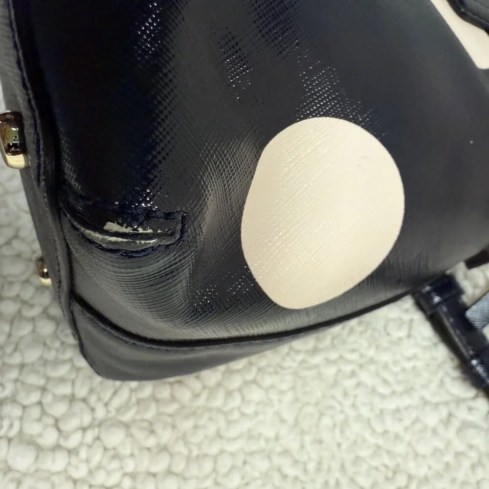 kate spade new‎ york Crossbody Bag Navy w/ Pale Pink Dots Preloved